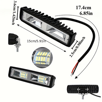 Motocikla LED priekšējā gaisma un darba gaisma, 16 LED rindā, 12V, IP65, 192 lm, 2835 LED