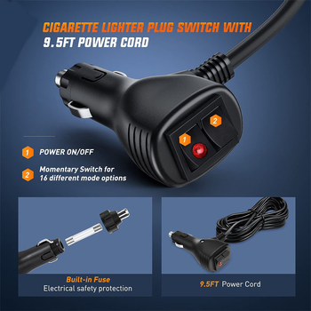 Automobilio stogo strobo šviesa, 48 LED trumpas eilutės, magnetinis laikiklis, 12-24V, 48W