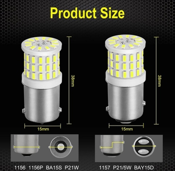 BAY15D automobilių LED stabdymo ir posūkio šviesa, 3014 SMD, keramikinis aukštos šviesos, 12V, 5W
