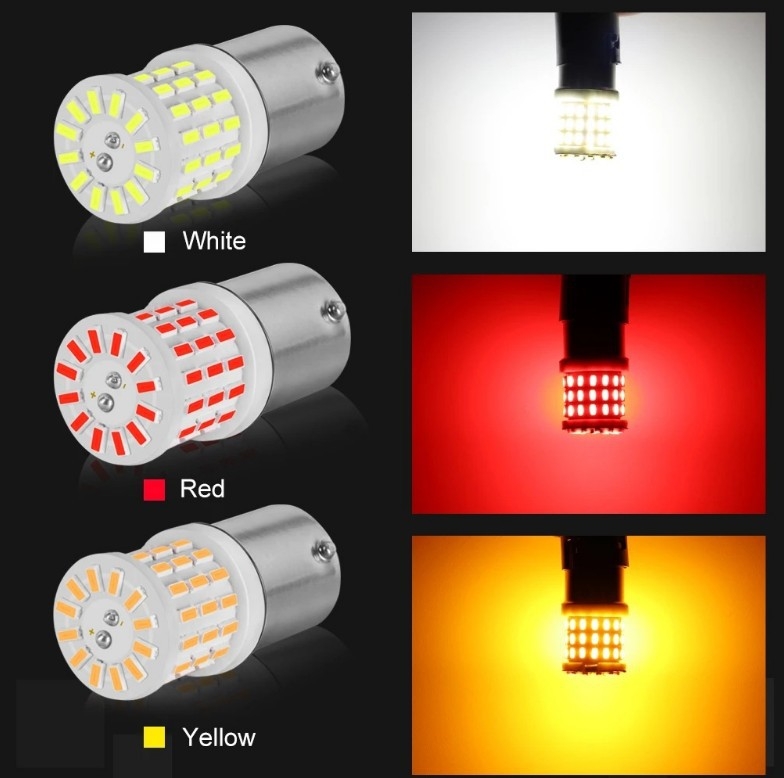 BAY15D automobilių LED stabdymo ir posūkio šviesa, 3014 SMD, keramikinis aukštos šviesos, 12V, 5W