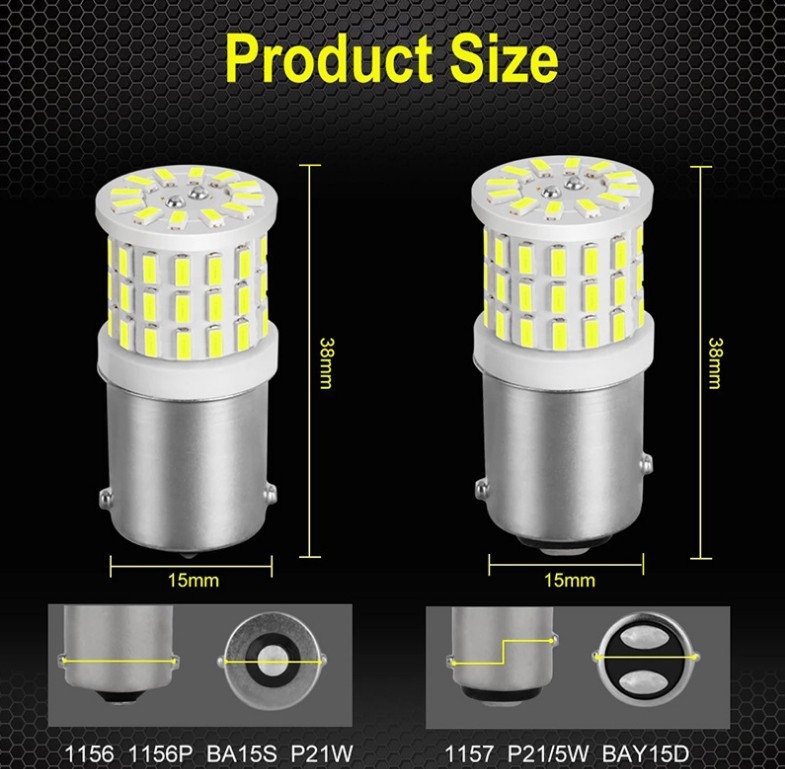 BAY15D automobilių LED stabdymo ir posūkio šviesa, 3014 SMD, keramikinis aukštos šviesos, 12V, 5W