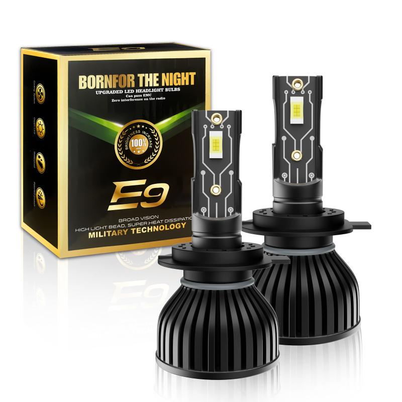 E9 LED priekinis žibintas automobiliui – universalus suderinamumas, 24W, 9–36V, 8000LM, IP68