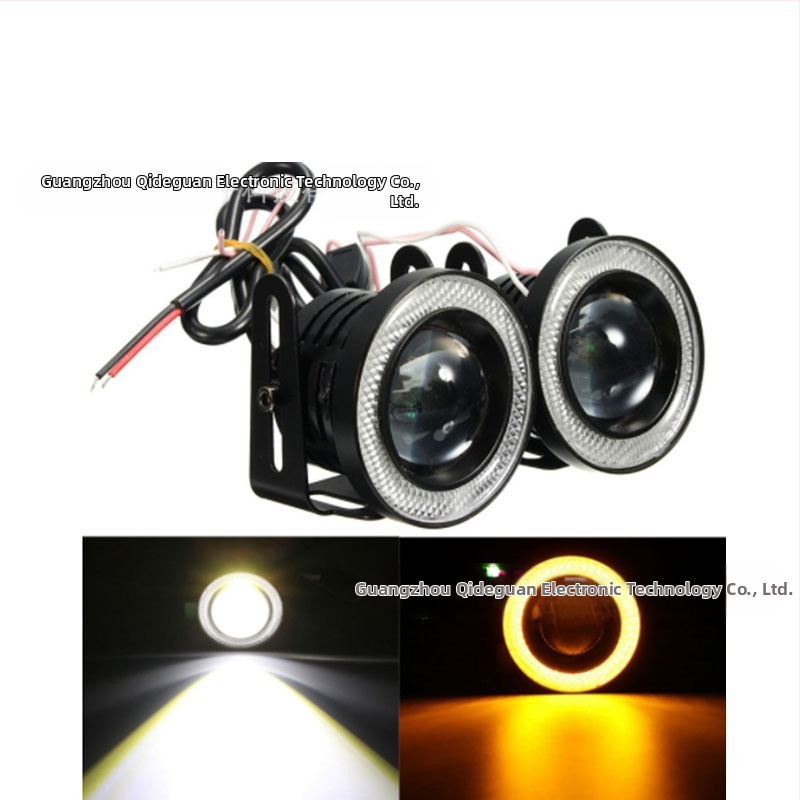 LED мъгла фар COB 30W, Angel Eye halo пръстен, 12V, 3000 lm, 6000–7000K