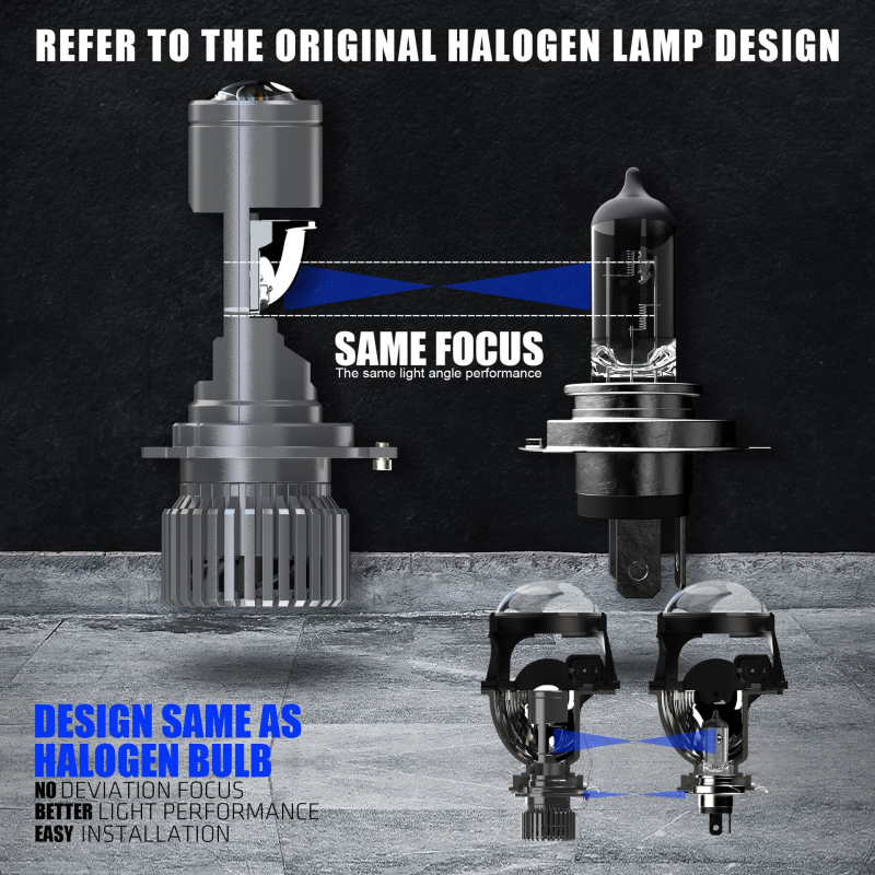 P6 LED H4 priekinis žibintas, 40W, 12V, 4800LM, IP68