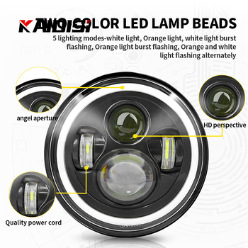 Wrangler RGB Angel Eye LED priekinis žibintas, 60W, 12-36V, 5800 lm, 30000 h