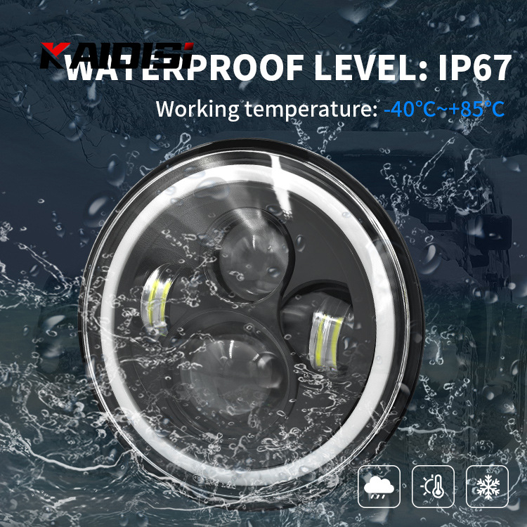 Wrangler RGB Angel Eye LED priekinis žibintas, 60W, 12-36V, 5800 lm, 30000 h