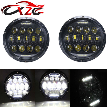 LED priekinė lemputė, 13-LED DRL retro apvalus objektyvas, 7500 lm, 75 W, IP68, 5,8 V