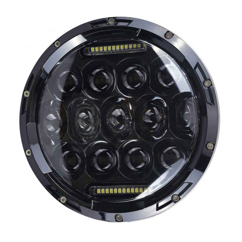 LED priekinė lemputė, 13-LED DRL retro apvalus objektyvas, 7500 lm, 75 W, IP68, 5,8 V