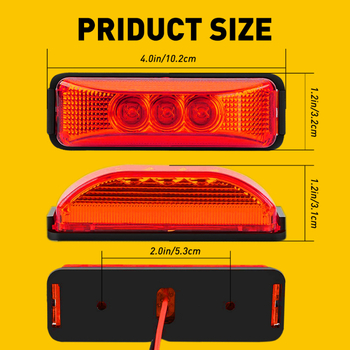 SRK-303 Kravas automaļa sānu gaisma ar Mermaid LED pērlītēm, 12-24V, IP65, ABS+PC