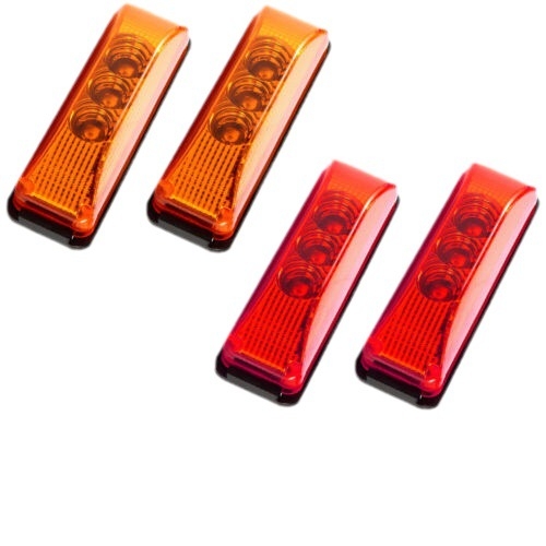 SRK-303 Kravas automaļa sānu gaisma ar Mermaid LED pērlītēm, 12-24V, IP65, ABS+PC