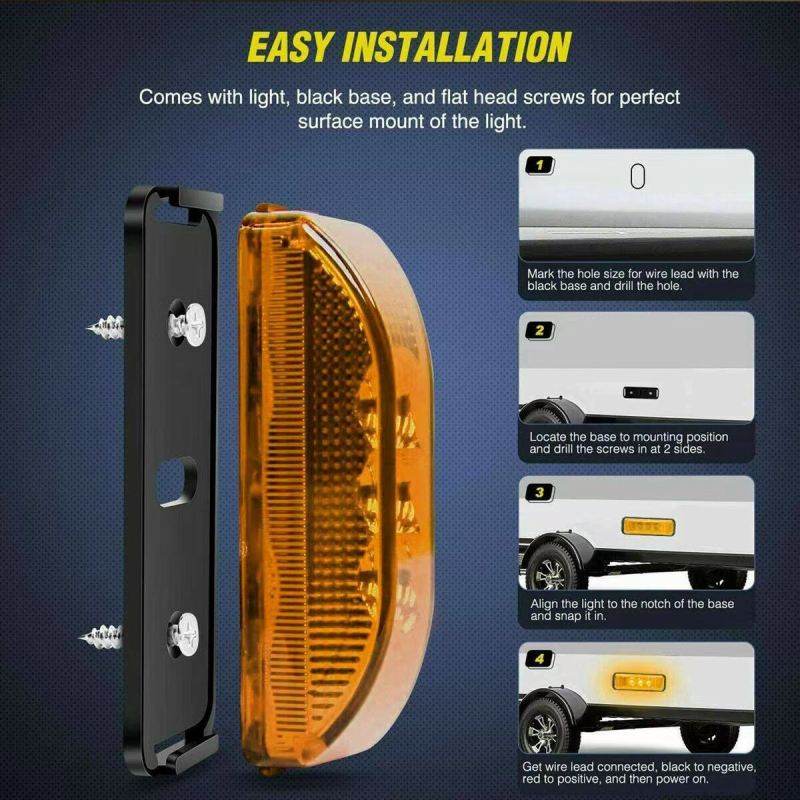 SRK-303 Kravas automaļa sānu gaisma ar Mermaid LED pērlītēm, 12-24V, IP65, ABS+PC