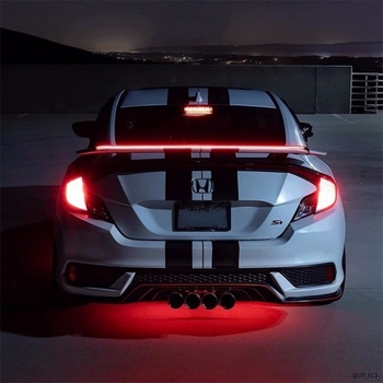 LED aizmugurējais lukturis ar oglekļa šķiedras spārnu, universāla saderība, 12V, 14W, 3500K, Modelis 411