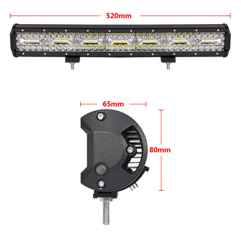 Automobilio LED juostelė šviesai, Three-Eye modelis; galia 420W, įtampa 12–24V, 6500K, šviesos srautas 420000 lm, tarnavimo laikas 500000 h