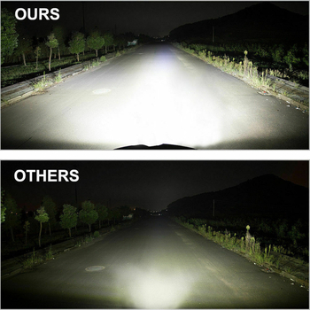 Automobilio LED juostelė šviesai, Three-Eye modelis; galia 420W, įtampa 12–24V, 6500K, šviesos srautas 420000 lm, tarnavimo laikas 500000 h