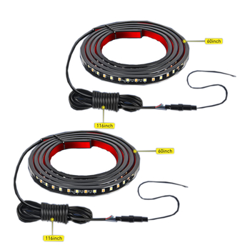 Divkrāsaina auto sānu kāpiena apgaismojums ar 2835 LED, 12W, 12-14V, QS-60F-2835, secvenču signāla lukturi