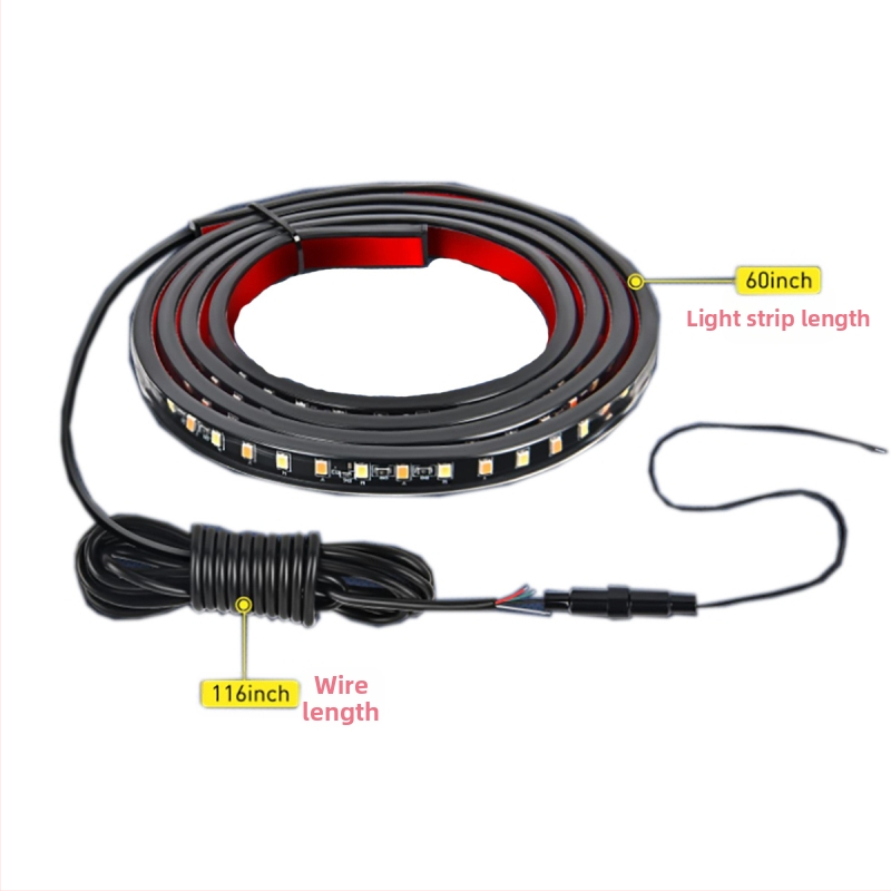 Двуцветна светлина за странично стъпало на автомобил с LED 2835, 12W, 12-14V, модел QS-60F-2835, последователни светлини за сигнал за завой