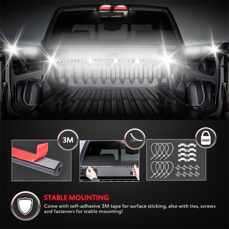 LED galinės šviesos juosta pikapui, silikonas, 12V, 2A, 25W