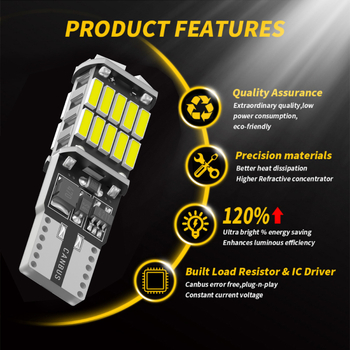 Automobilio LED T10 CANBUS 4014 platus šviesos šaltinis, 420 lm, 2W, 12V, 50000H