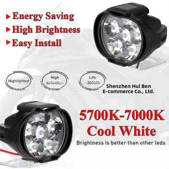 Motociklo LED rūko žibintas 6LED, 18W, 12-80V, aliuminis