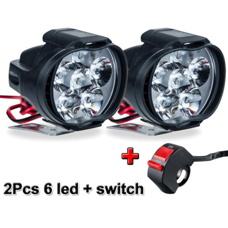 Motociklo LED rūko žibintas 6LED, 18W, 12-80V, aliuminis