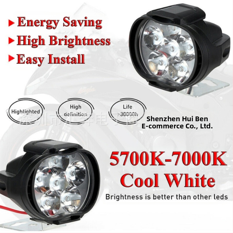 LED фар за мъгла за мотоциклет, 6LED, 18W, 12-80V, алуминий