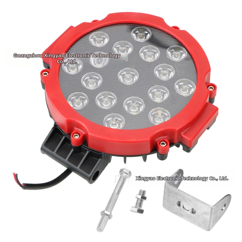 LED светодиодна работна лампа за автомобил, кръгла предна, 51W, 12–24V, 1.5A, 6500K