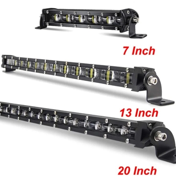 Ultra plona vienos eilės 6D lęšių LED darbo šviesa visureigiams, 9-32V, 60-240W, 6000K, LED 3030