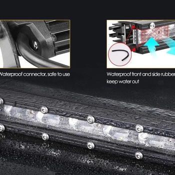 Ultra plona vienos eilės 6D lęšių LED darbo šviesa visureigiams, 9-32V, 60-240W, 6000K, LED 3030