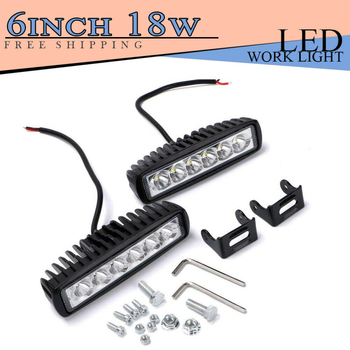 Automobilio LED darbinė lemputė, 6 LED, 18W, 12V, 1200LM, 6000K