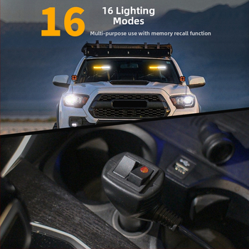 Ren Chi διπλής κεφαλής φάρος έκτακτης ανάγκης αυτοκινήτου με βεντουζά για παρμπρίζ, 40 LED, προειδοποίηση ασφαλείας