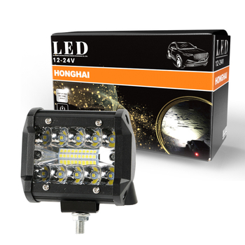 LED φως εργασίας αυτοκινήτου με τρεις σειρές LED, 60W, 12–24V, 6000 lm, αλουμινένιο περίβλημα