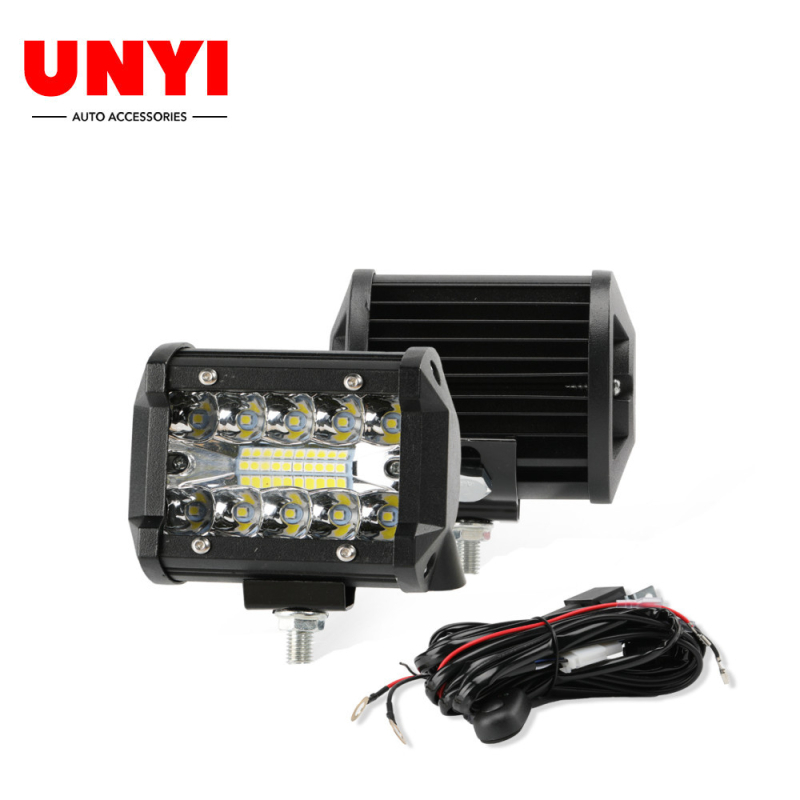 LED φως εργασίας αυτοκινήτου με τρεις σειρές LED, 60W, 12–24V, 6000 lm, αλουμινένιο περίβλημα