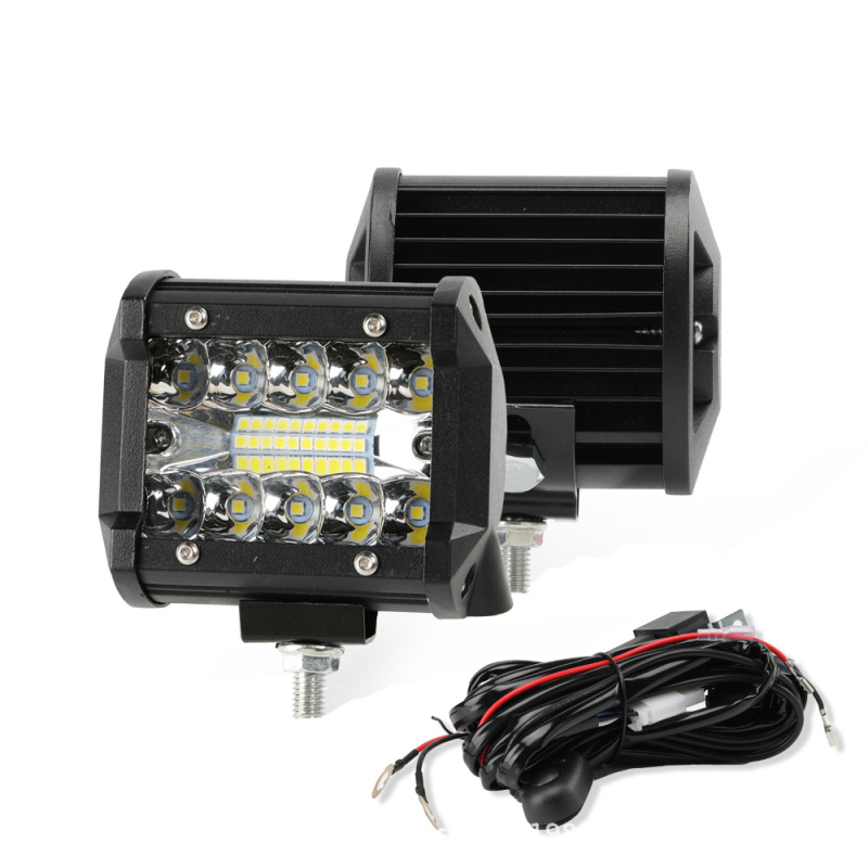 LED φως εργασίας αυτοκινήτου με τρεις σειρές LED, 60W, 12–24V, 6000 lm, αλουμινένιο περίβλημα
