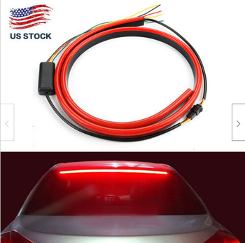 LED stabdymo žibintas aukštam įrengimui, silikono korpusas, 12V, galinės šviesos juostos, kelių režimų LED srautas ir posūkio įspėjimas