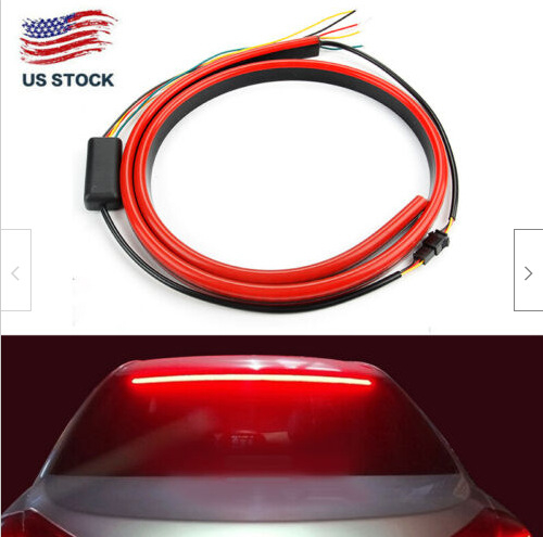 LED stabdymo žibintas aukštam įrengimui, silikono korpusas, 12V, galinės šviesos juostos, kelių režimų LED srautas ir posūkio įspėjimas