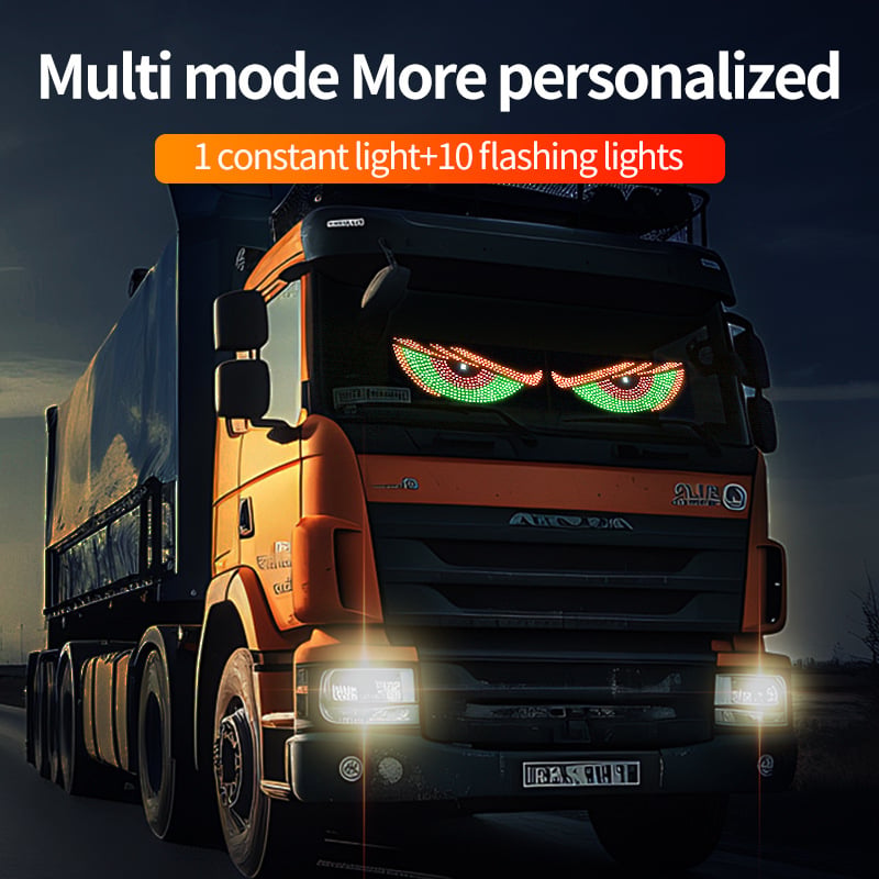 USB-s LED démon szem kijelző matrica teherautókhoz