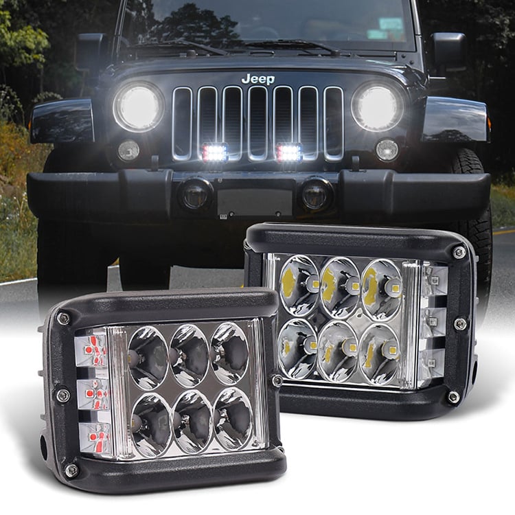 Aowos 18W LED darbo lemputė su trim pusėmis OL-1818S, 12V, korpusas iš liejimo aliuminio lydinio