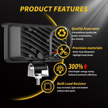 DXZ dviejų spalvų LED prožektorius transporto priemonėms, modelis H-DSY-YB-4C, galia 130W, įtampa 9-30V, šviesos srautas 12000LM, LED lustai 3030+3570