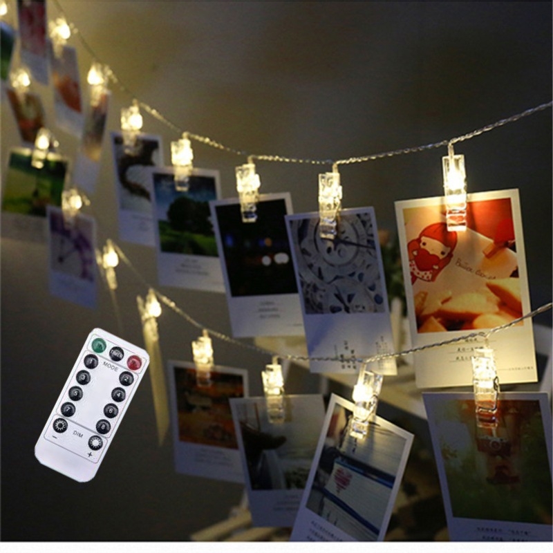 LED клип светлинен низ за снимки - 100 LED, вход 4,5V, IP44, 3000K, USB/батерия/мрежово захранване