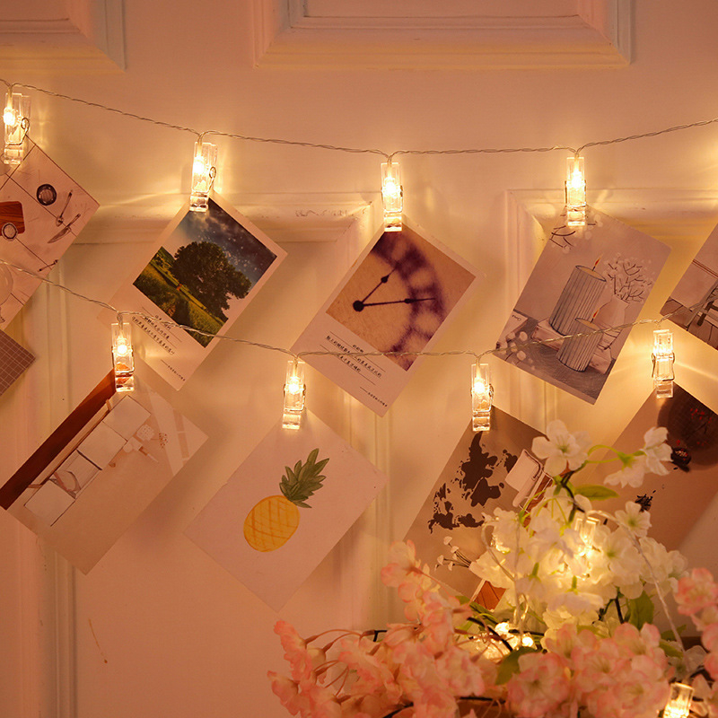 LED клип светлинен низ за снимки - 100 LED, вход 4,5V, IP44, 3000K, USB/батерия/мрежово захранване