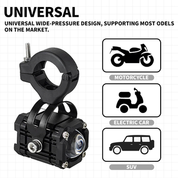Φακός LED μοτοσικλέτας υψηλής φωτεινότητας, εξωτερικός, 12-80V, 6000 lm, 15W, IP67, κράμα αλουμινίου