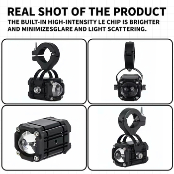 LED прожектор за мотоциклет с висока яркост, външен, 12-80V, 6000 lm, 15W, IP67, алуминиева сплав