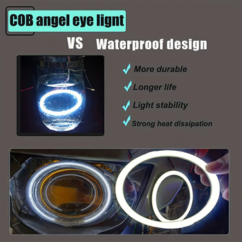 Angel Eye halo žibintų žiedas automobiliams – PP medžiaga, 5W, 12V, 1000LM, 50000h