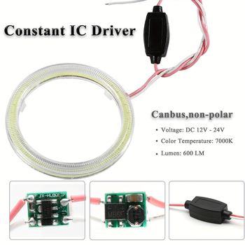 Angel Eye halo žibintų žiedas automobiliams – PP medžiaga, 5W, 12V, 1000LM, 50000h