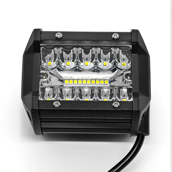 LED darbo lemputė su trimis spinduliais, 60W, 6000 lm, 9-36V, aliuminio korpusas