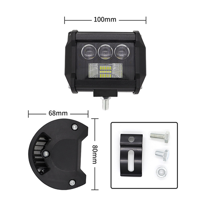 Φωτιστικό LED εργασίας αυτοκινήτου, 50W, φακός 7D, 8 LED, 12-24V, 5000LM