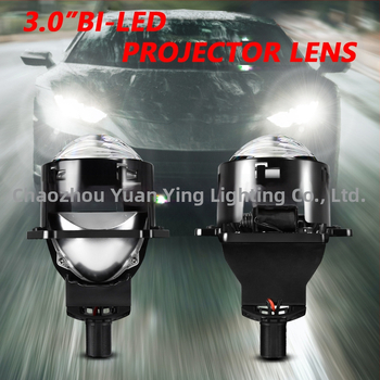 LED automobilių priekiniai žibintai su dvigubais lęšiais ir atšvaitiniu gaubtu, orlaivinio aliuminio korpusas, pritaikymas galimas