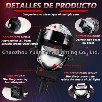 LED automobilių priekiniai žibintai su dvigubais lęšiais ir atšvaitiniu gaubtu, orlaivinio aliuminio korpusas, pritaikymas galimas