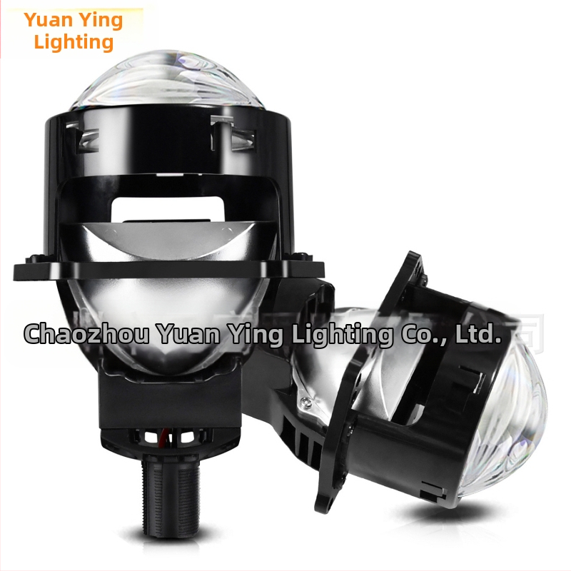 LED automobilių priekiniai žibintai su dvigubais lęšiais ir atšvaitiniu gaubtu, orlaivinio aliuminio korpusas, pritaikymas galimas