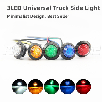 3-LED šoninė šviesa krovininiam automobiliui, 12/24 V, TG-D-001, plastikinė korpusas, tinkama kamionams, puspriekabėms, SUV ir autobusams